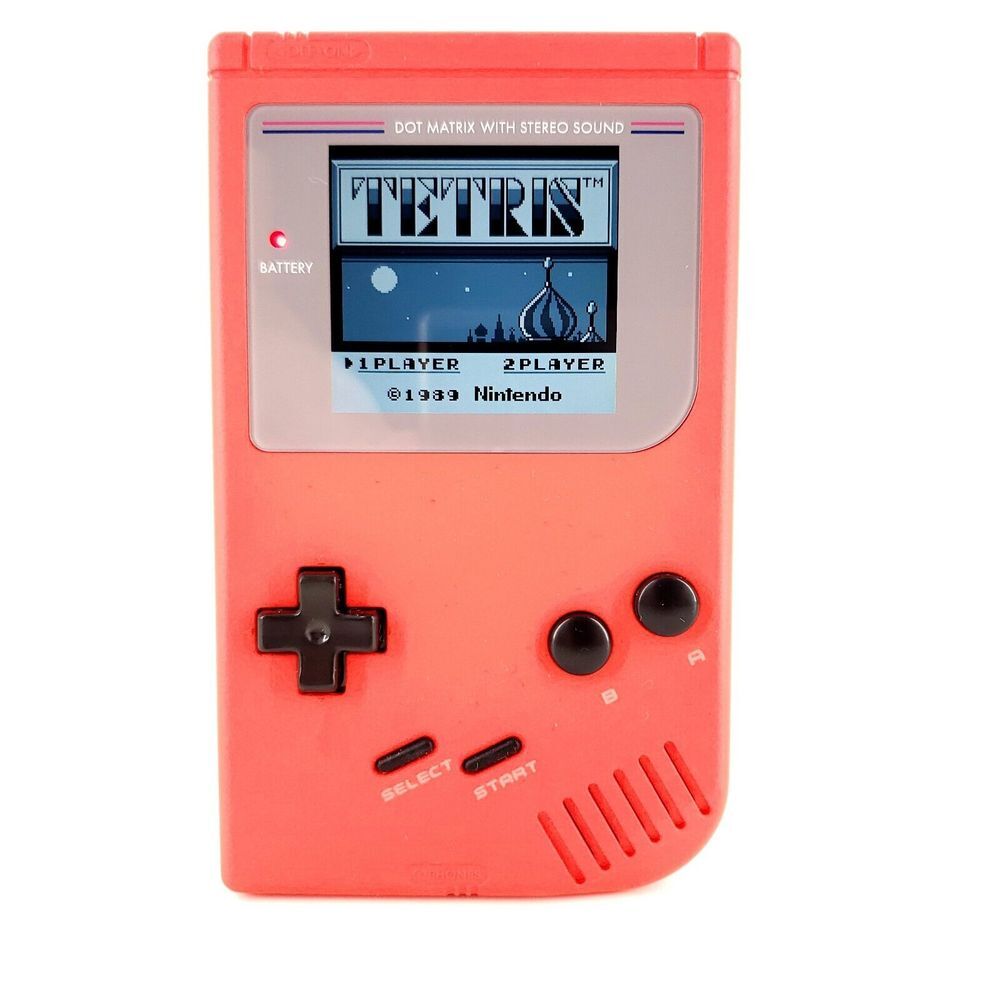 Nintendo Game Boy DMG Retro Pixel Funny Playing IPS Backlit LCD Mod System Red